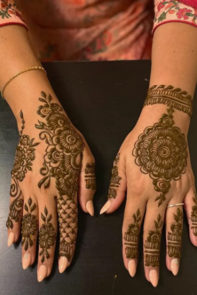 royal mehndi design front hand