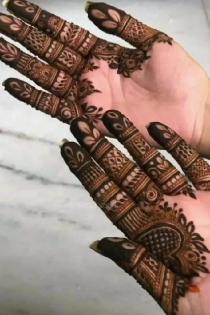 royal mehndi design front hand
