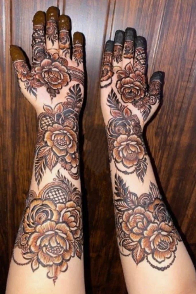 royal mehndi design front hand