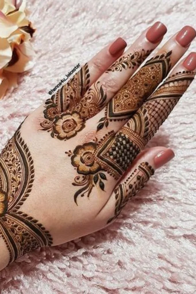 royal mehndi design front hand