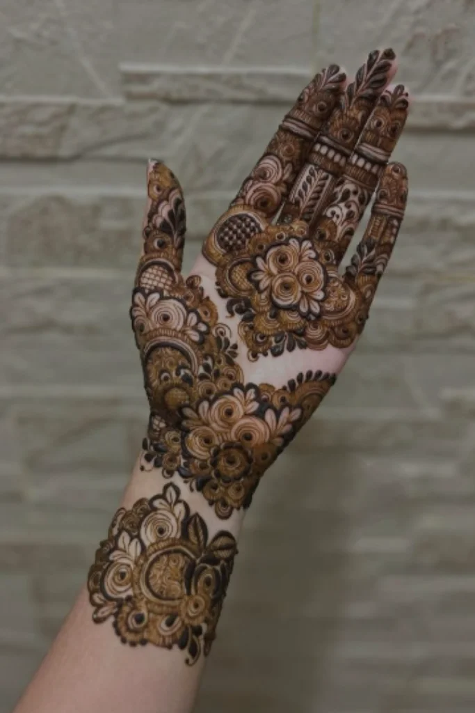 royal mehndi design front hand