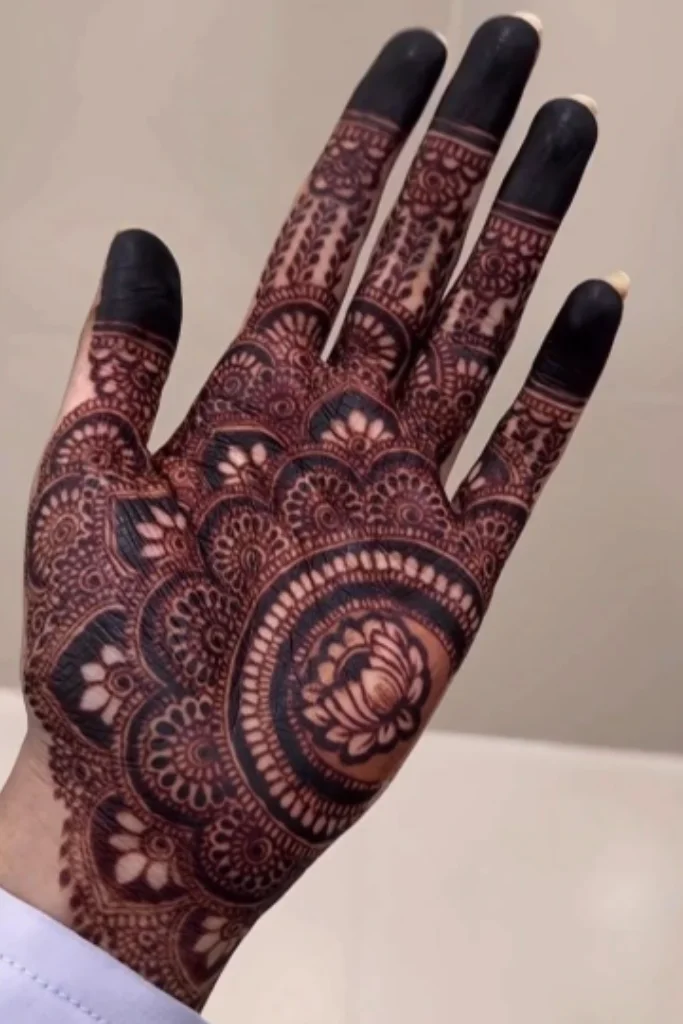 royal mehndi design front hand
