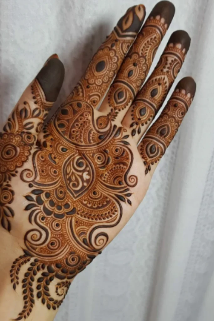 royal mehndi design front hand