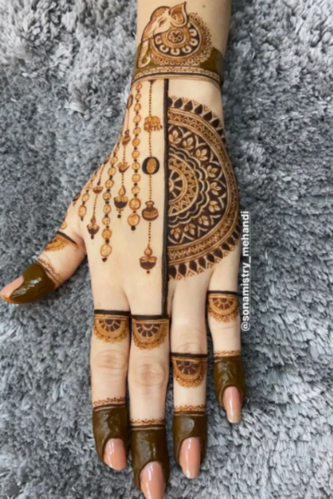 royal mehndi design front hand