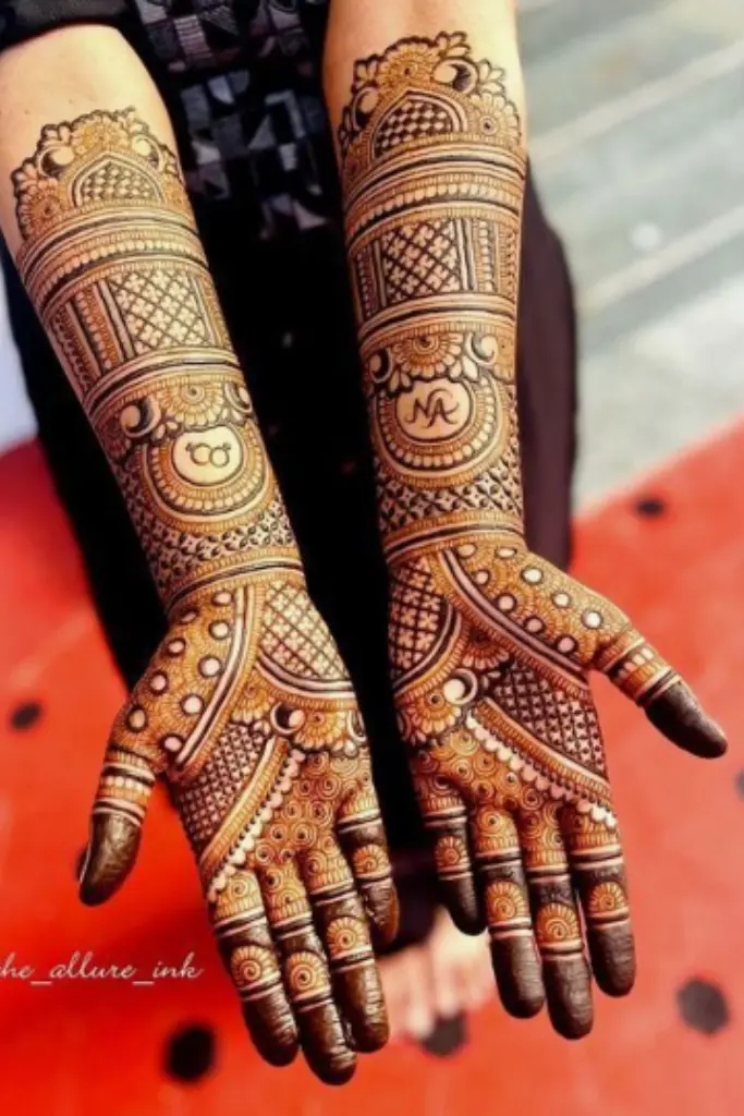 royal mehndi design front hand