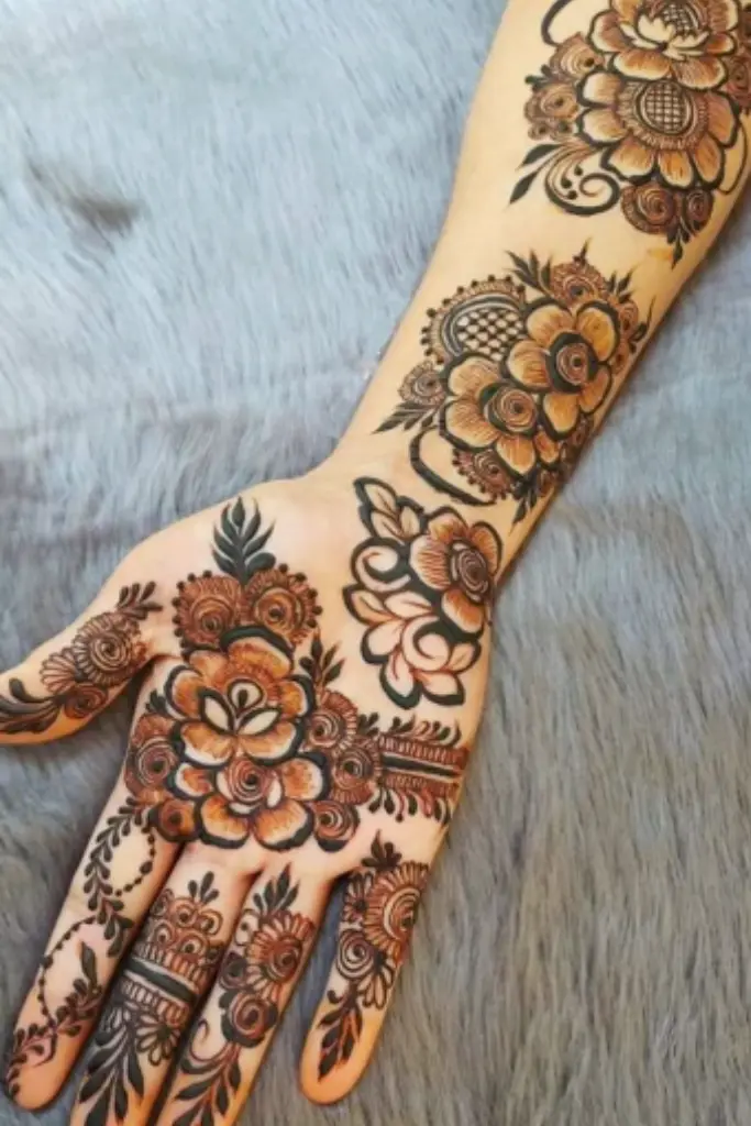 royal mehndi design front hand