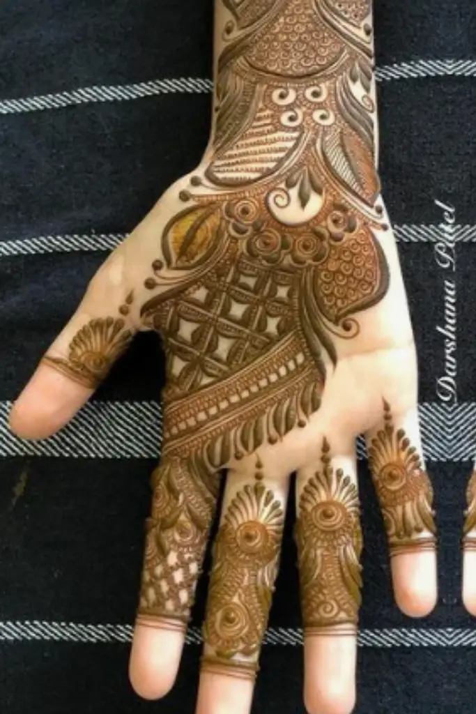 royal mehndi design front hand