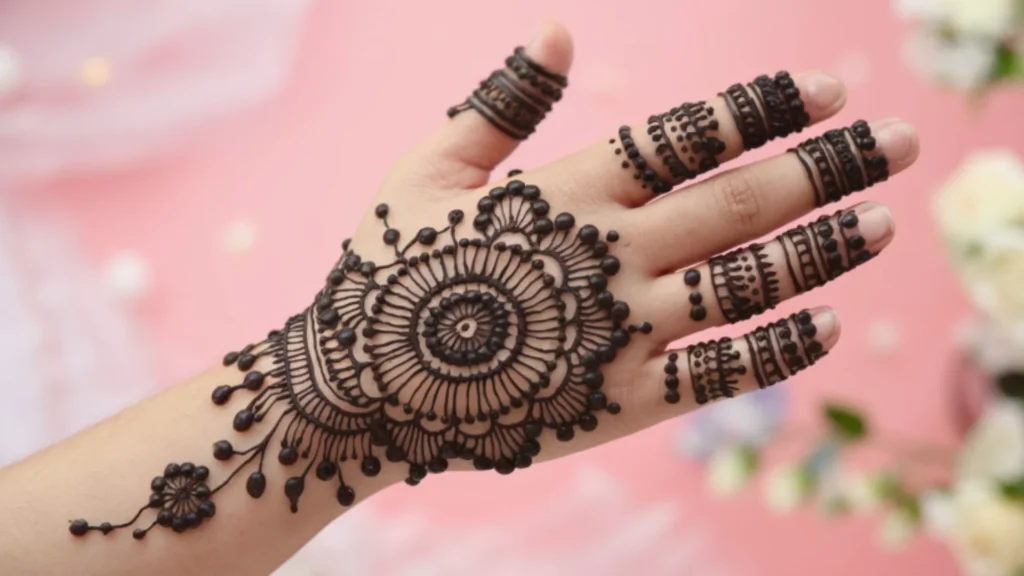 royal mehndi design front hand