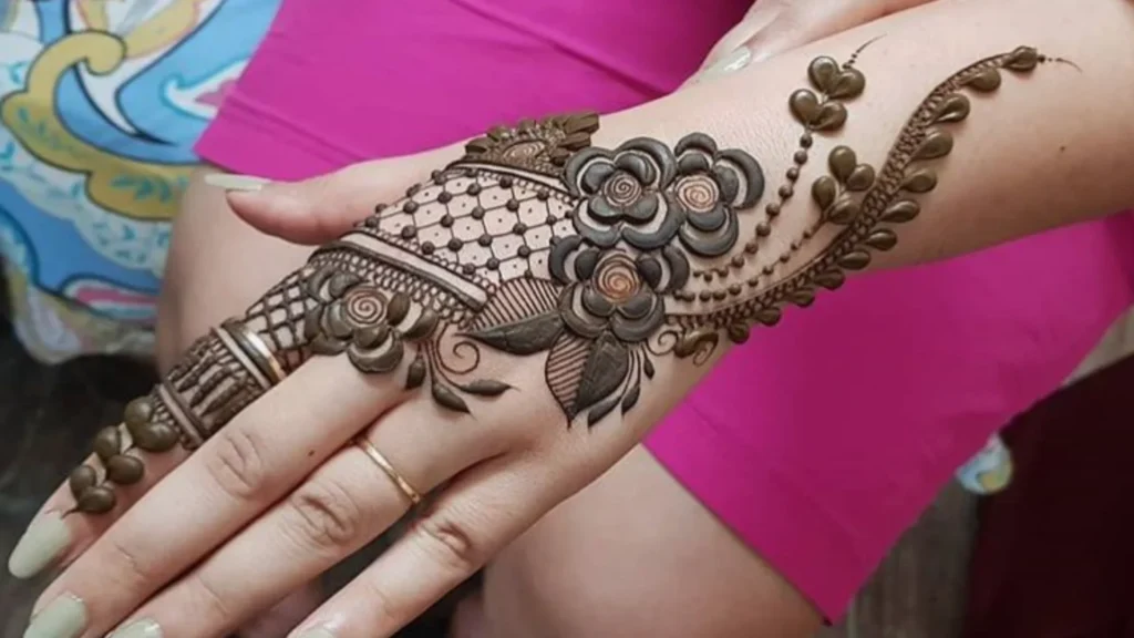 royal mehndi design front hand